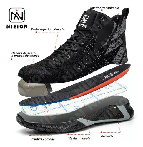 Tenis Seguridad Industrial Nieion Zapato De Trabajo Hombre