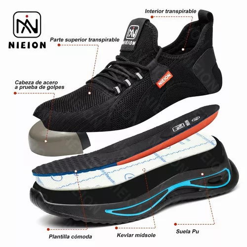 Zapatos De Seguridad Tenis De Fibra Transpirables Nieion