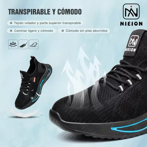 Zapatos De Seguridad Tenis De Fibra Transpirables Nieion