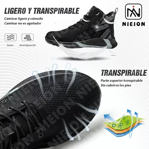 Tenis Seguridad Industrial Nieion Zapato De Trabajo Hombre