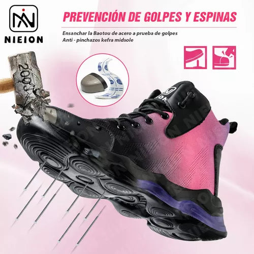 Botas De Seguridad Zapatos Industrial Tenis Mujer Nieion