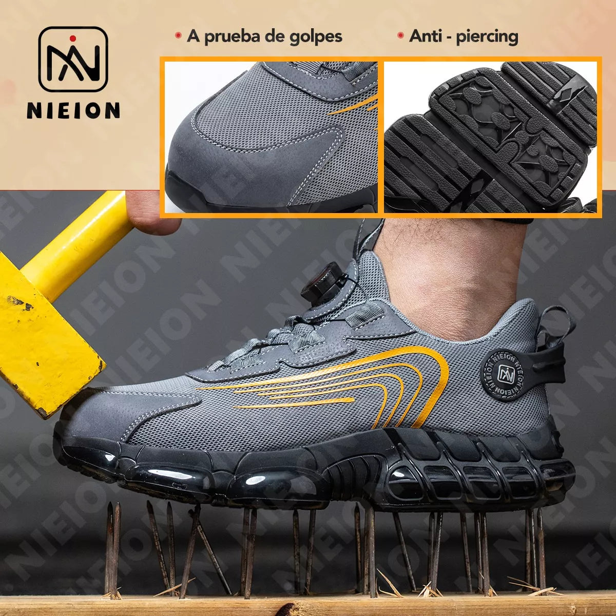 Zapatos De Seguridad Tenis Industrial Trabajo Hombre Nieion