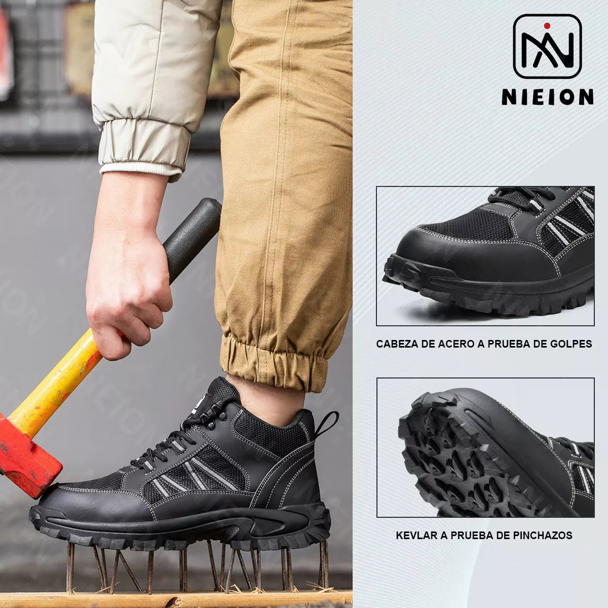 Zapatos De Seguridad Nieion De Trabajo Industrial P/hombre