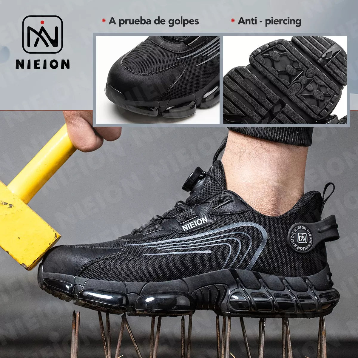 Tenis De Seguridad Zapatos Industrial Trabajo Hombre Nieion